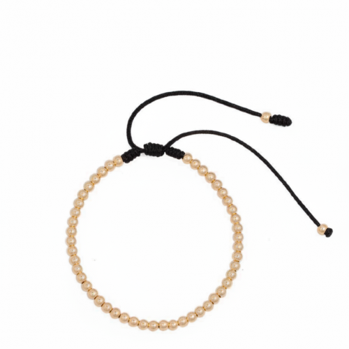 BRAZALETE FULL BALINES 3MM DORADO NEGRO