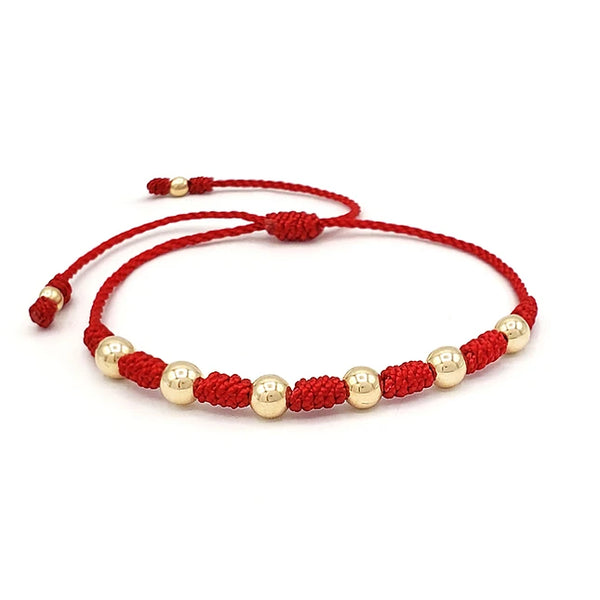 BRAZALETE 7 NUDOS DE PROTECCIÓN BALIN LISO ROJO