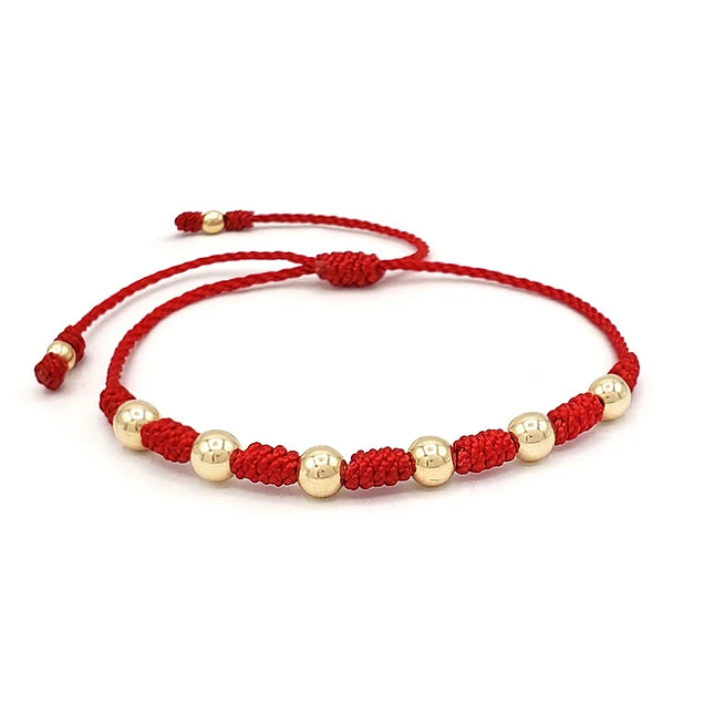 BRAZALETE 7 NUDOS DE PROTECCIÓN BALIN LISO ROJO
