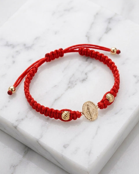 BRAZALETE VIRGEN MILAGROSA ROJO 5MM