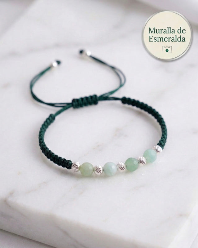 BRAZALETE MURALLA DE ESMERALDA INTER BALIN DIAMANTADO PLATA ITA