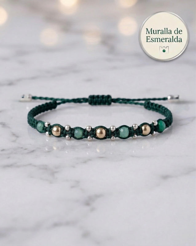 BRAZALETE MURALLA DE ESMERALDA INTER BALIN 4MM-2MM PLATA ITA