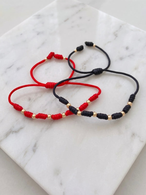BRAZALETE PROTECCIÓN 7 NUDOS ROJO Y NEGRO INDIVIDUAL O SET