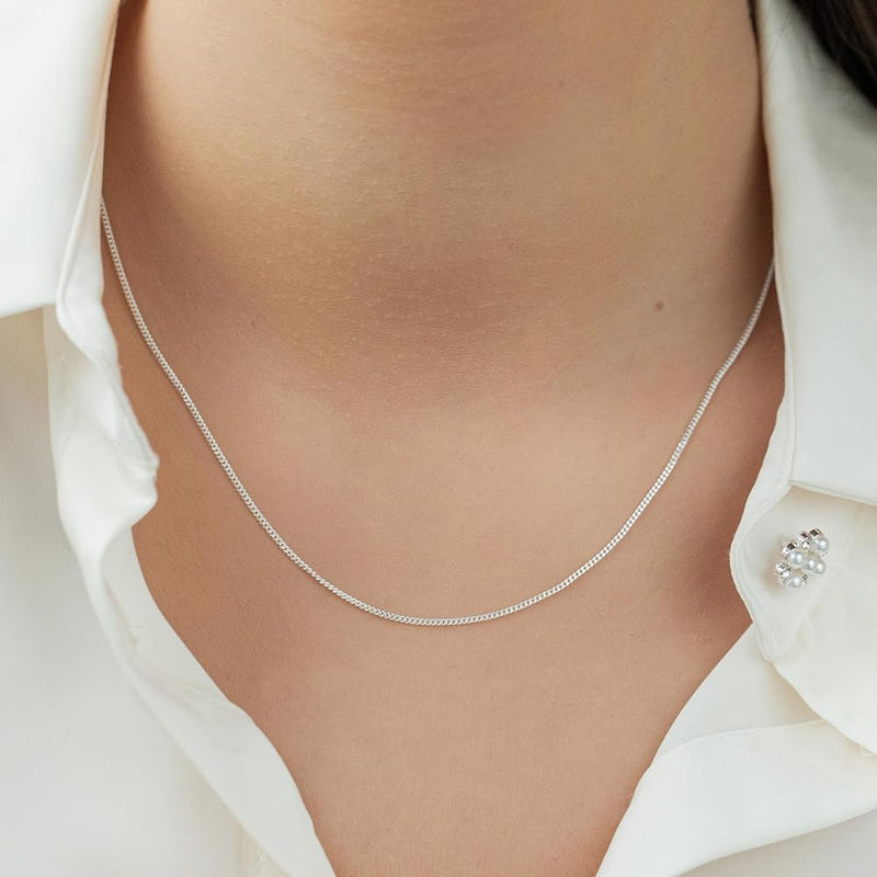 CADENA CUBANITA 45CM PLATA