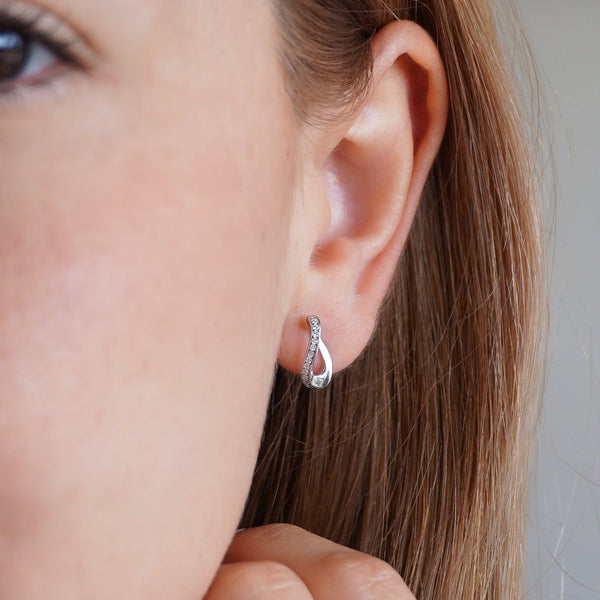 ARETE GOTA TRENZADA CIRCONIAS PLATA