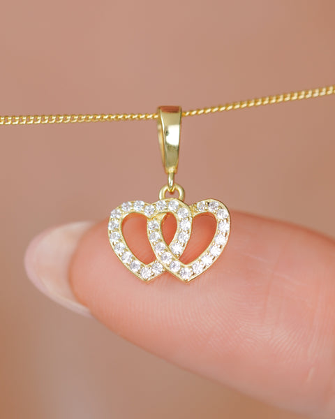 DIJE CORAZON DUO CIRCONIAS 1,3CM