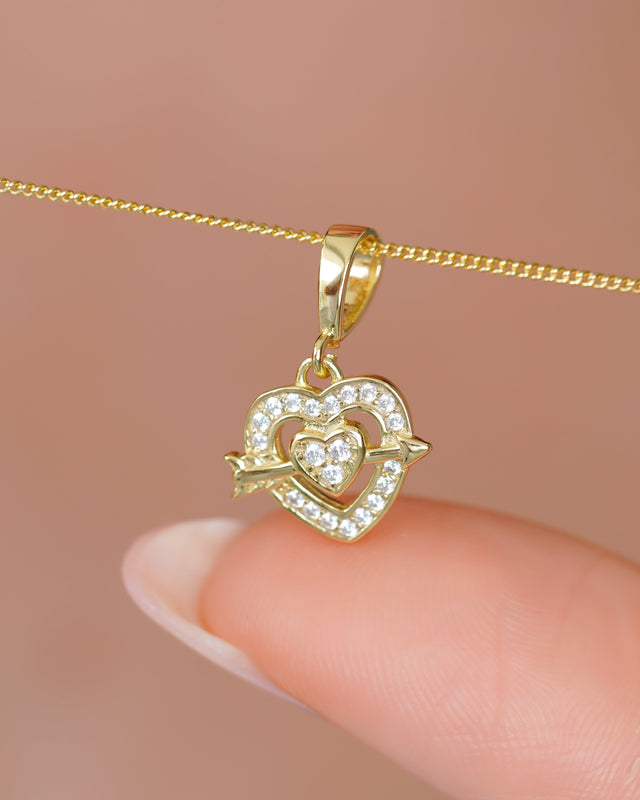 DIJE CORAZÓN FLECHADO 1,5CM