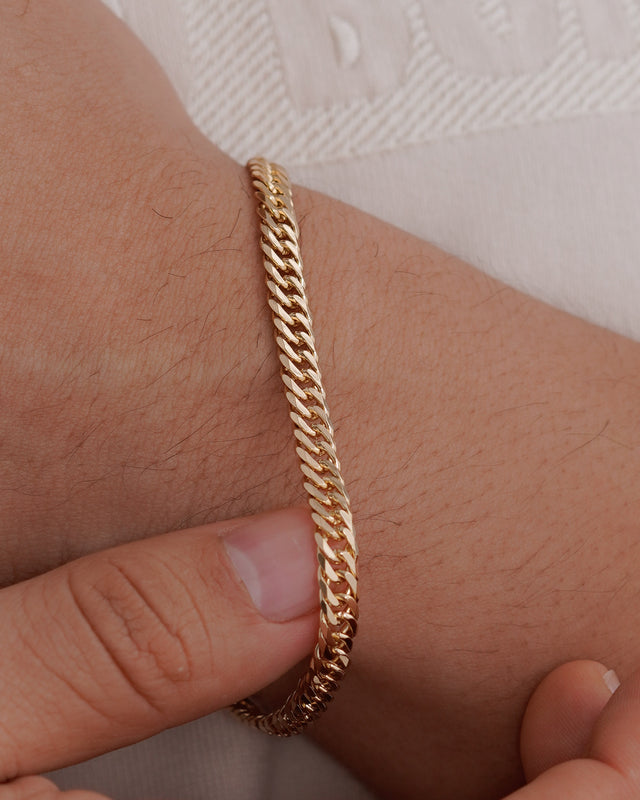 PULSERA CUBANA CRUZADA 6MM 21CM