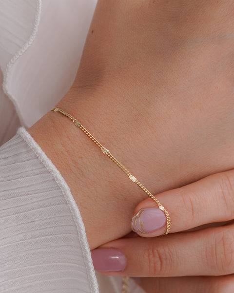 PULSERA CUBANITA DESTELLOS 17+5CM