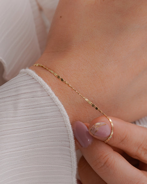 PULSERA ESCALERA PLANA ENTRELAZADA 17+5CM 1.5MM