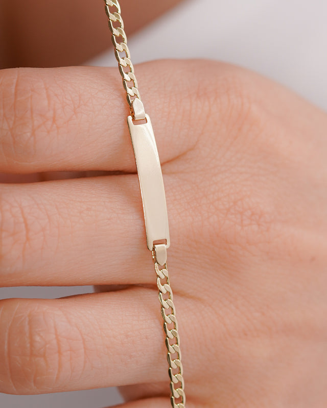 PULSO ESCLAVA CUBANA CUADRADA LISA 15CM