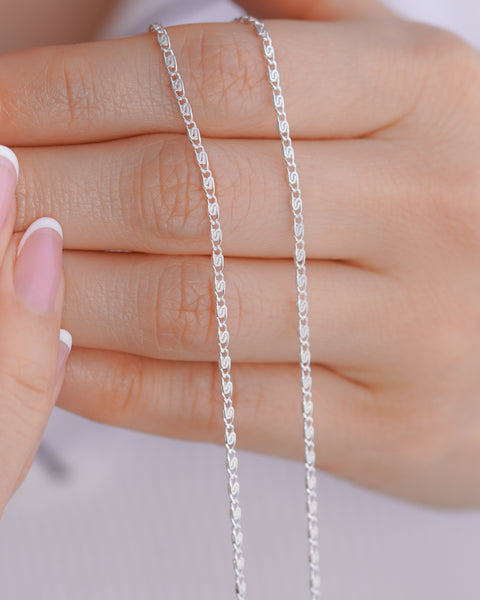 CADENA CARACOL 2MM 45CM PLATA ITA