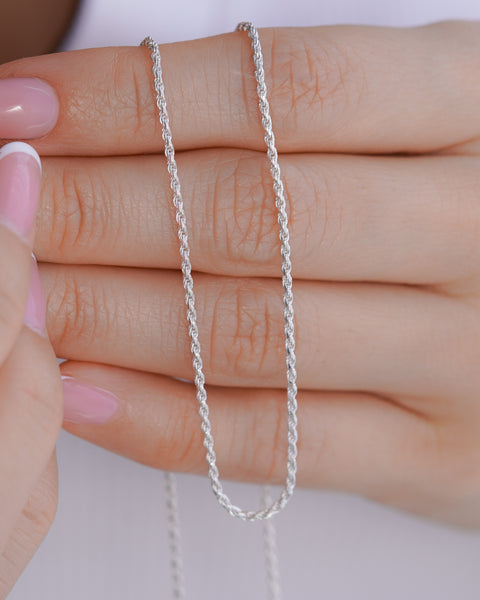 CADENA LAZO 1MM 45CM PLATA ITA