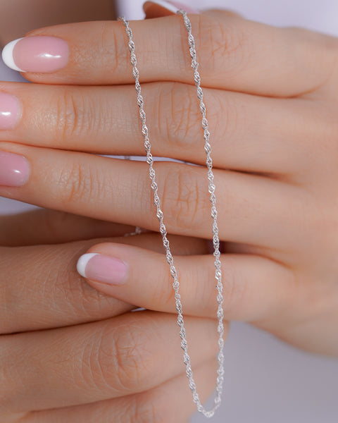 CADENA SINGAPUR 1MM 45CM PLATA ITA