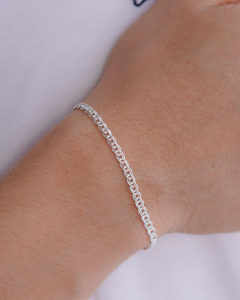 PULSERA CRUZADA 3MM 19CM PLATA ITA