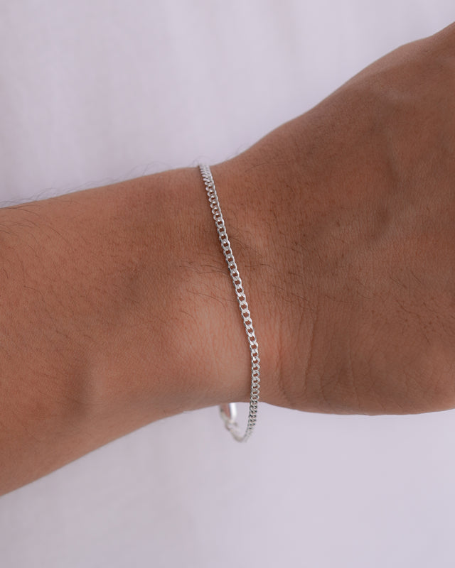 PULSERA CUBANA 2MM 19CM PLATA ITA