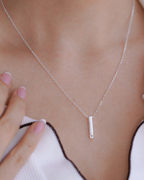 CONJUNTO LINE CORAZON 45+5CM PLATA ITA