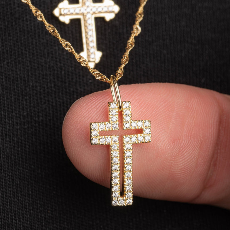 DIJE CRUZ DIAMANTE 2,2CM