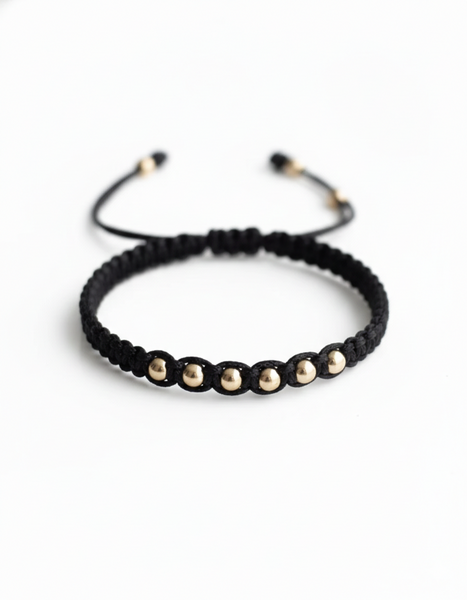 BRAZALETE ICONO 4MM MACRAME NEGRO