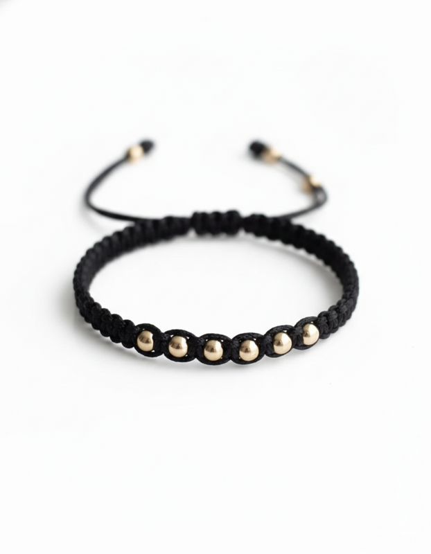 BRAZALETE ICONO 4MM MACRAME NEGRO