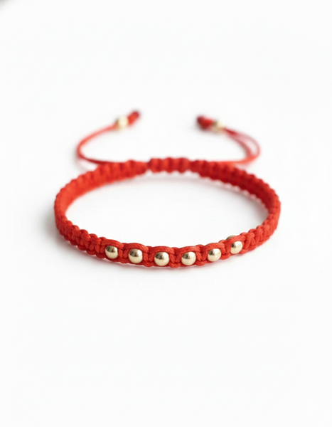 BRAZALETE ICONO 4MM MACRAME ROJO