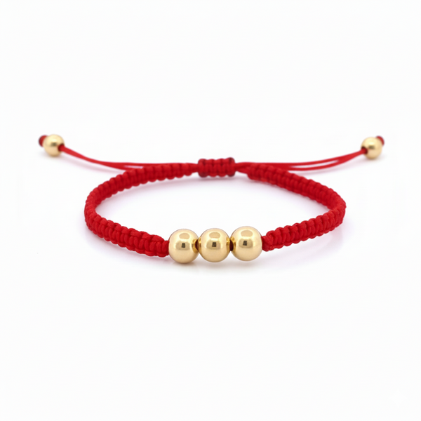 BRAZALETE TRES BALINES 6MM ROJO