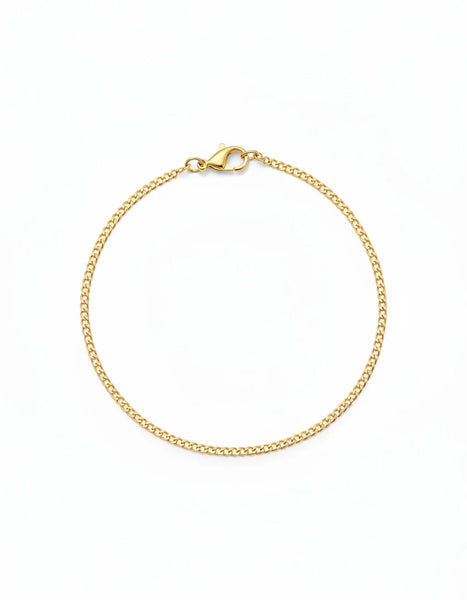 PULSERA CUBANA PLANA DIAMANTADA 2MM