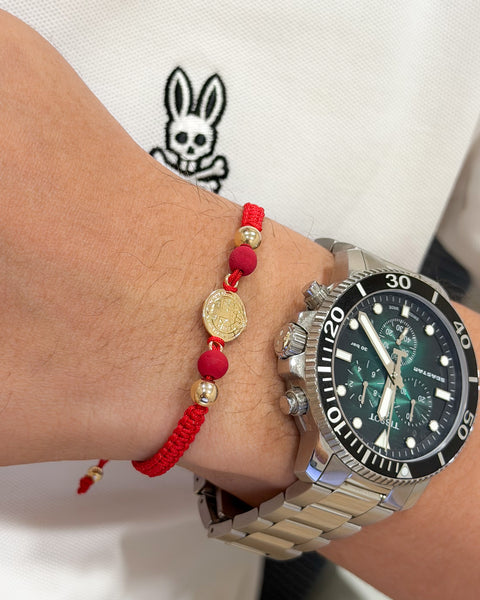 BRAZALETE SAN BENITO PROTECCIÓN 6MM ROJO