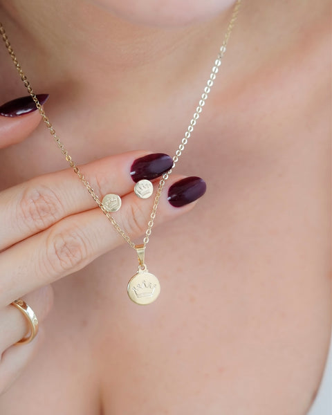 CONJUNTO ROYAL CADENA CON DIJE Y ARETES