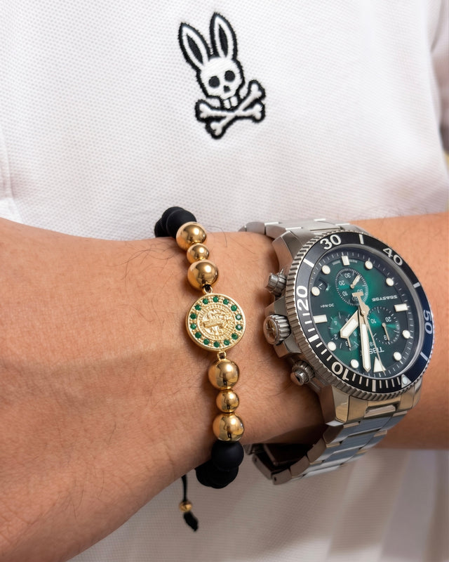 BRAZALETE SAN BENITO VERDE ESM 8MM-6MM NEGRO